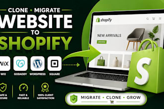 clone migrate website to shopify from wix godaddy wordpress square migration