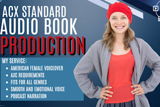 be your acx romantasy female audiobook voiceover narrator, audiobook editing