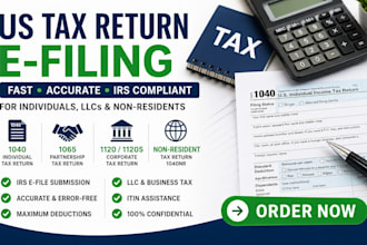 efile your US tax return irs 1040 1065 1120 for llc and individuals