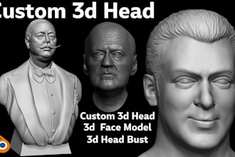 sculpt 3d head 3d bust 3d sculpture figuring face 3mf scan stl portrait likeness