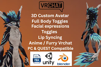 offer vrchat avatar commission, vrchat furry avatar  anime vrchat avatar