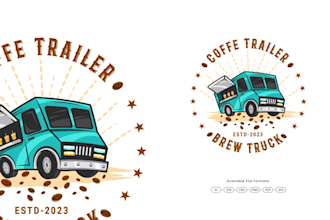 do make an modern custom truck, food truck logo