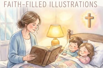 christian children story book, children story book illustration
