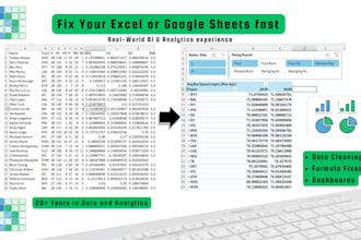 fix messy excel or google sheets data fast