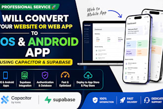 convert lovable base44 website to ios and android app with capacitor, supabase