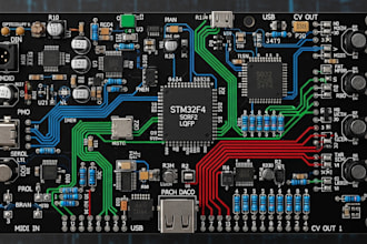 develop professional mixed signal stm32 pcb with midi usb and CV I o