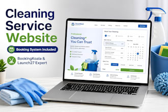 create cleaning service website with bookingkoala, launch27 booking system