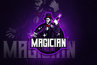 make skull magician cartoon, character mascot logo for your company