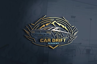 draw car ,automotive ,auto mobile , drift logo
