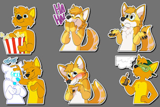 draw furry telegram stickers furry stickers nsfw discord sticker fursona sticker