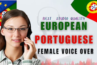 record natural european portuguese youtube pro female voice over video