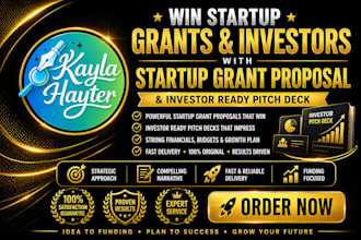 write grant for startups and startup grant proposal with investor pitch deck