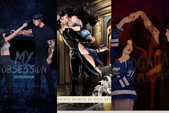 design mafia romance book cover dark romance couple illustration amazon kdp