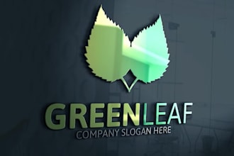 design 3d mockups, tree, leaf, garden, and vegetable logo