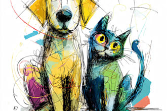 draw your pet into awesome scribble art