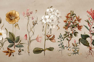 create a beautiful vintage botanical illustration poster