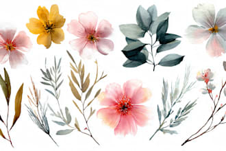 paint watercolor flowers and botanical illustrations