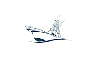 design crew shirt sports fish boat logo