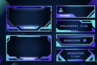 design twitch overlays, logo, banners and stream graphics for vtubers