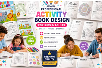 design activity books workbooks for children kids and adults