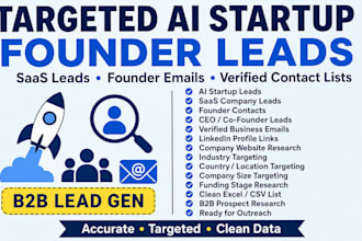 find ai startup founders, saas leads and verified emails