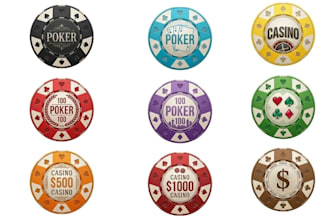 design minimalist modern a poker chip and poker logo for your brand
