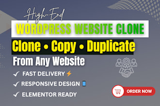 clone website, copy or duplicate wordpress website design