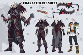 draw custom character sheet, reference sheet, anthro ref sheet, character design