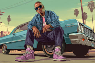 make your photo into gta style cartoon vector potrait