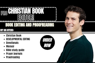 be your christian editor for devotionals, prayer journals, and bible study guide