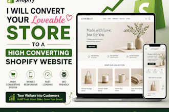 convert your loveable store to a high converting shopify website