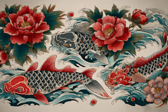 make a traditional japanese irezumi tattoo