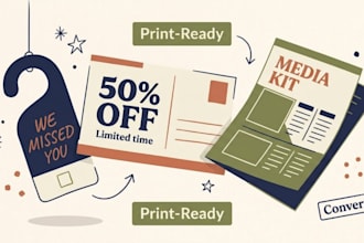 design a print ready flyer, postcard, door hanger, or media kit that converts