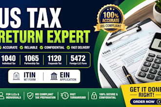prepare US tax returns 1040 1065 1120 5472 itin w7 ein