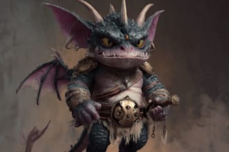 create unique creature monster design and character design