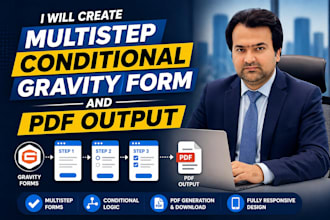 create multistep conditional gravity form and PDF output