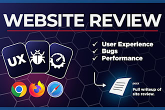 review your website and provide a full writeup