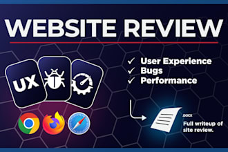 review your website and provide a full writeup