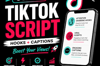 write viral tiktok scripts hooks and captions for your content