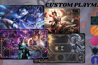 design custom tcg playmat, anime and fantasy card game mat