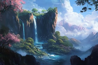 design stunning fantasy landscape