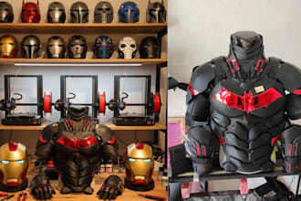 design custom 3d cosplay armor, print and paint  mask, helmet, 3d accessories