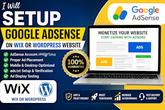 setup google adsense on wix or wordpress website