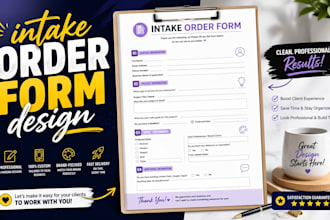 do custom order intake form design and invoice quickly