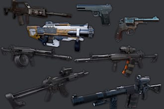 create high quality 3d weapon models for games