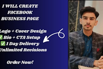 create professional facebook business page  with logo