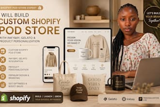 build custom shopify pod store with inkybay, gelato and product personalization
