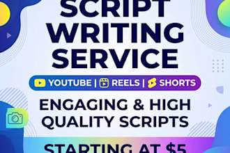 write engaging youtube and reel scripts for your content