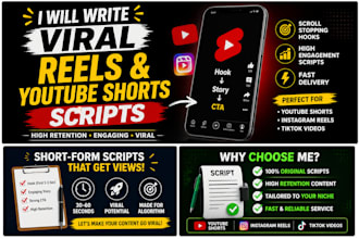 write viral youtube shorts and instagram reels scripts