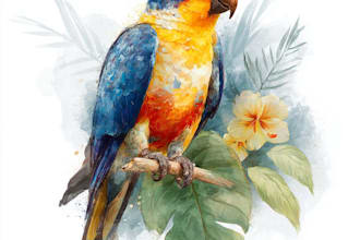 draw watercolor illustrations of animals, birds, and nature